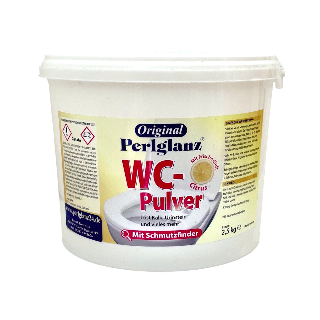 WC Pulver Zitrone 2,5 kg Eimer mit hell gelben Etikett